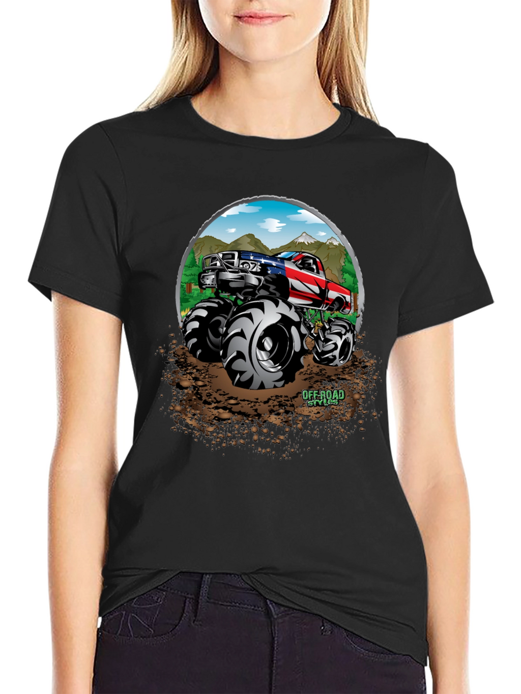Off-Road Truck Graphic Tee - Patriotic Monster Truck Design