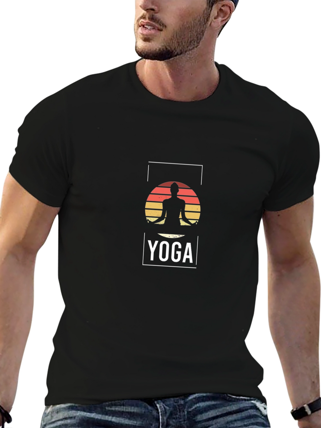 Yoga Silhouette T-Shirt - Meditation Design