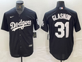 Men's Los Angeles Dodgers Tyler Glasnow #31 Black Replica Player Jerseys