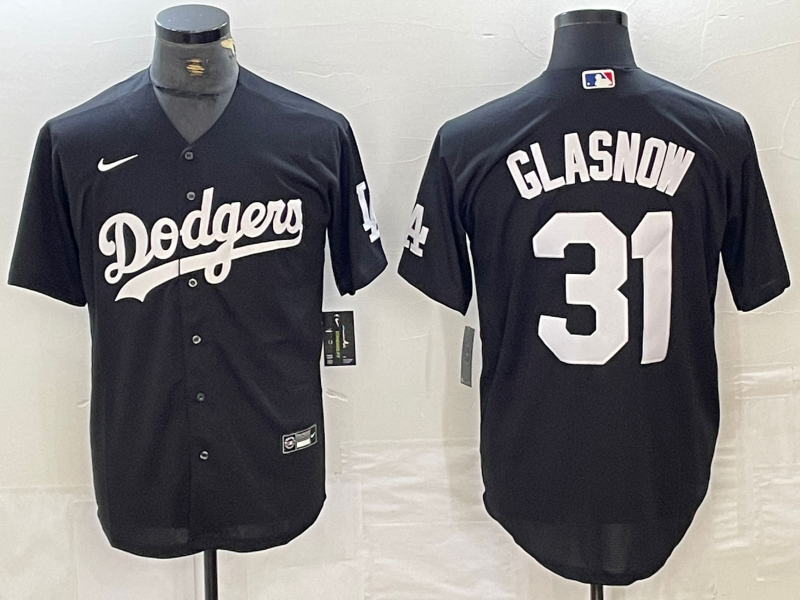 Men's Los Angeles Dodgers Tyler Glasnow #31 Black Replica Player Jerseys