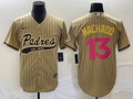 Men's San Diego Padres Manny Machado #13 Tan Replica Player Jerseys Joint Edition
