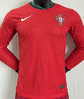 2024/25 Portugal Home Red Player Version Long Sleeve Jersey Front