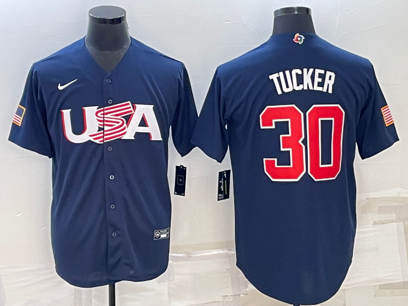 Men's 2023 World Baseball Classic #30 Kyle Tucker USA Navy Jerseys