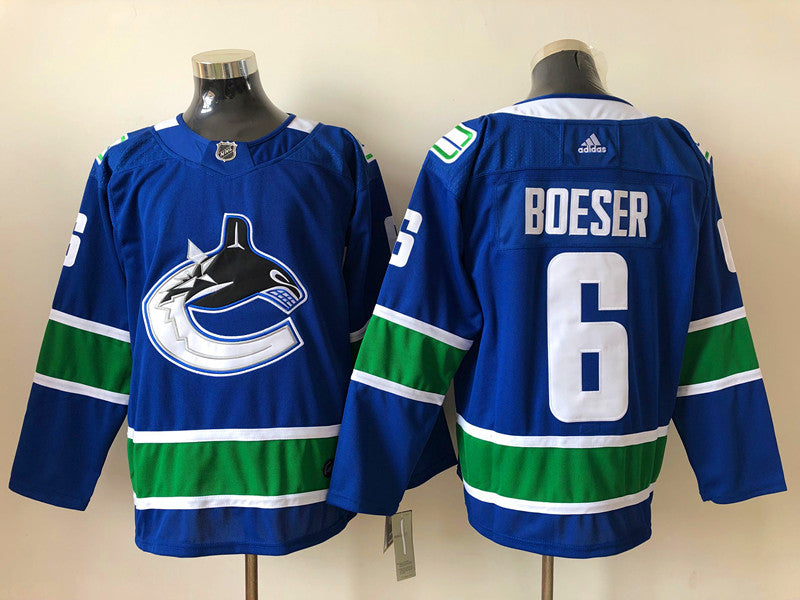 Men's Vancouver Canucks Brock Boeser #6 Blue Home Breakaway Jerseys