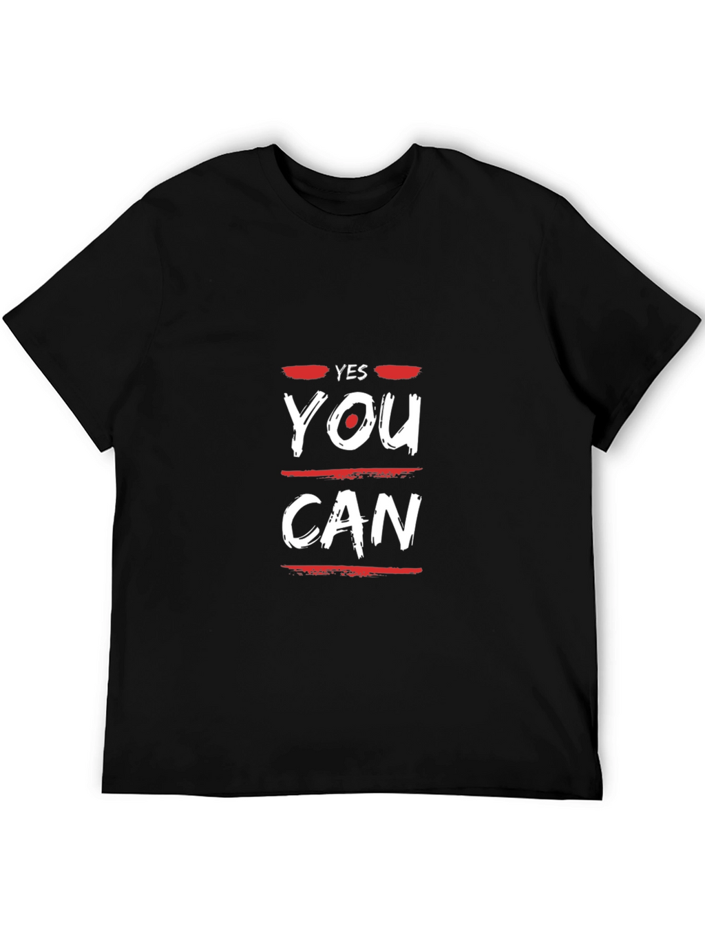 Motivational Yes You Can Graphic Tee - Black