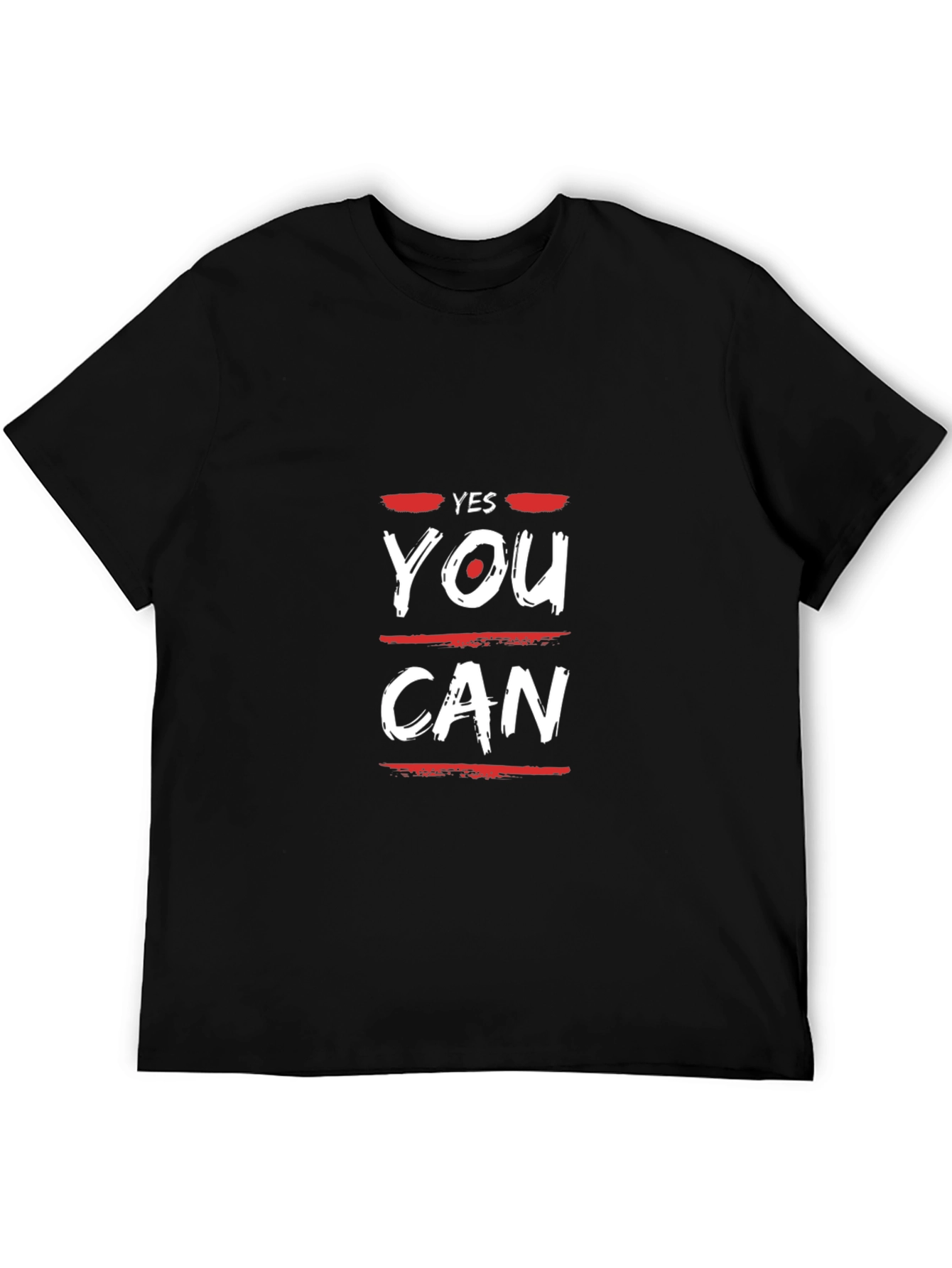Motivational Yes You Can Graphic Tee - Black