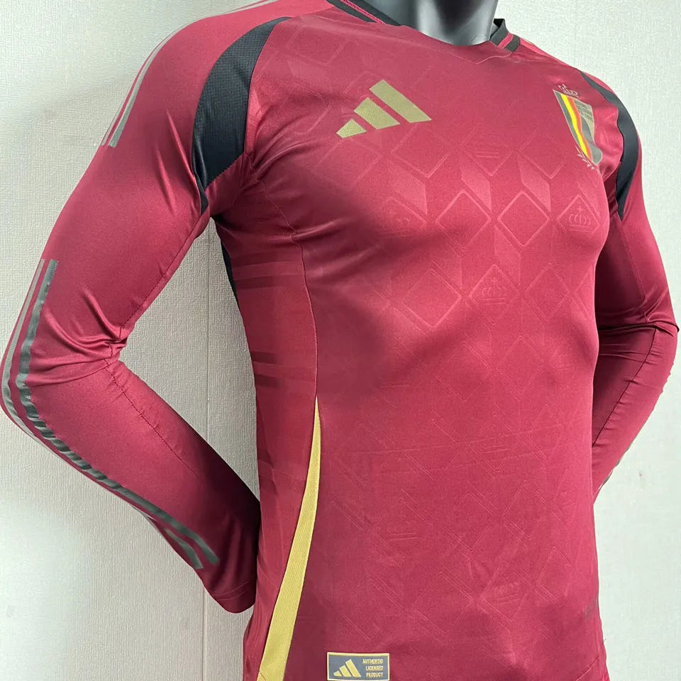 2024/25 Belgium Home Player Version Long Sleeve Jersey Detail 2