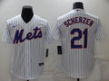 Men's New York Mets Max Scherzer #21 White Replica Baseball Jerseys
