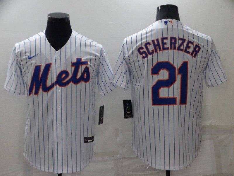 Men's New York Mets Max Scherzer #21 White Replica Baseball Jerseys