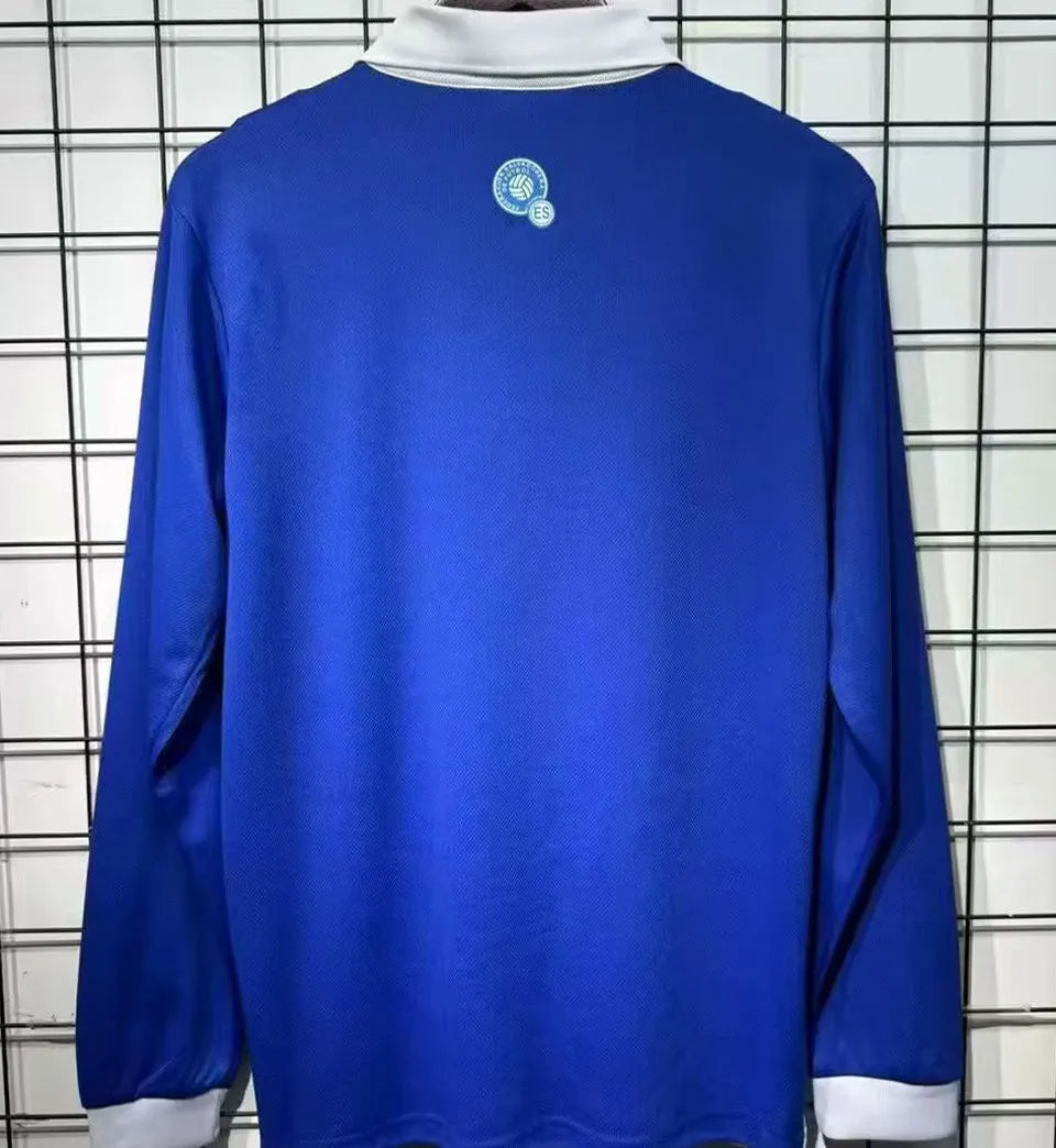 2025/26 EL Salvador Home Blue Long Sleeve Soccer Jersey 萨尔瓦多 Back