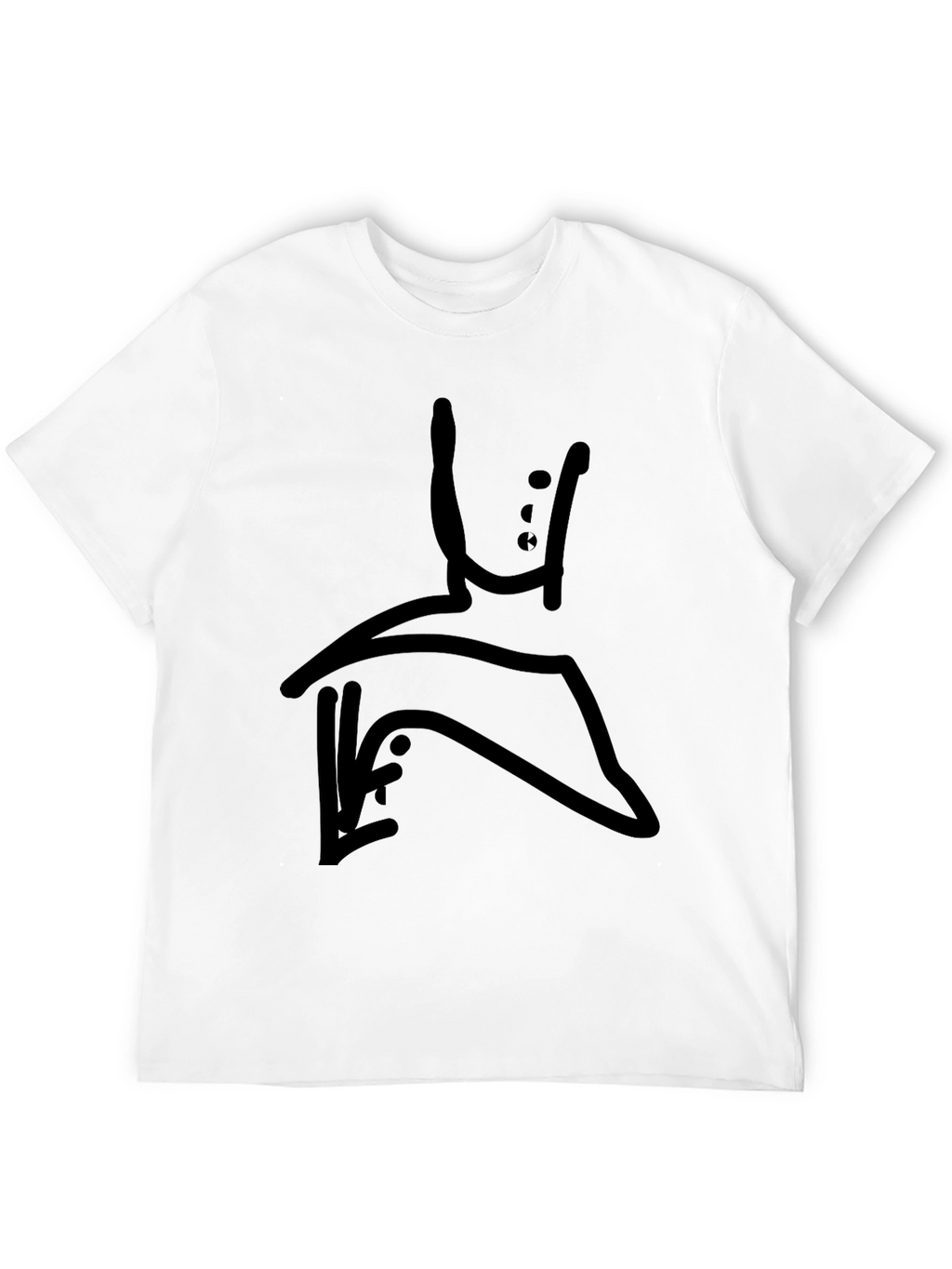 Modern Abstract Graphic Print Black T-Shirt