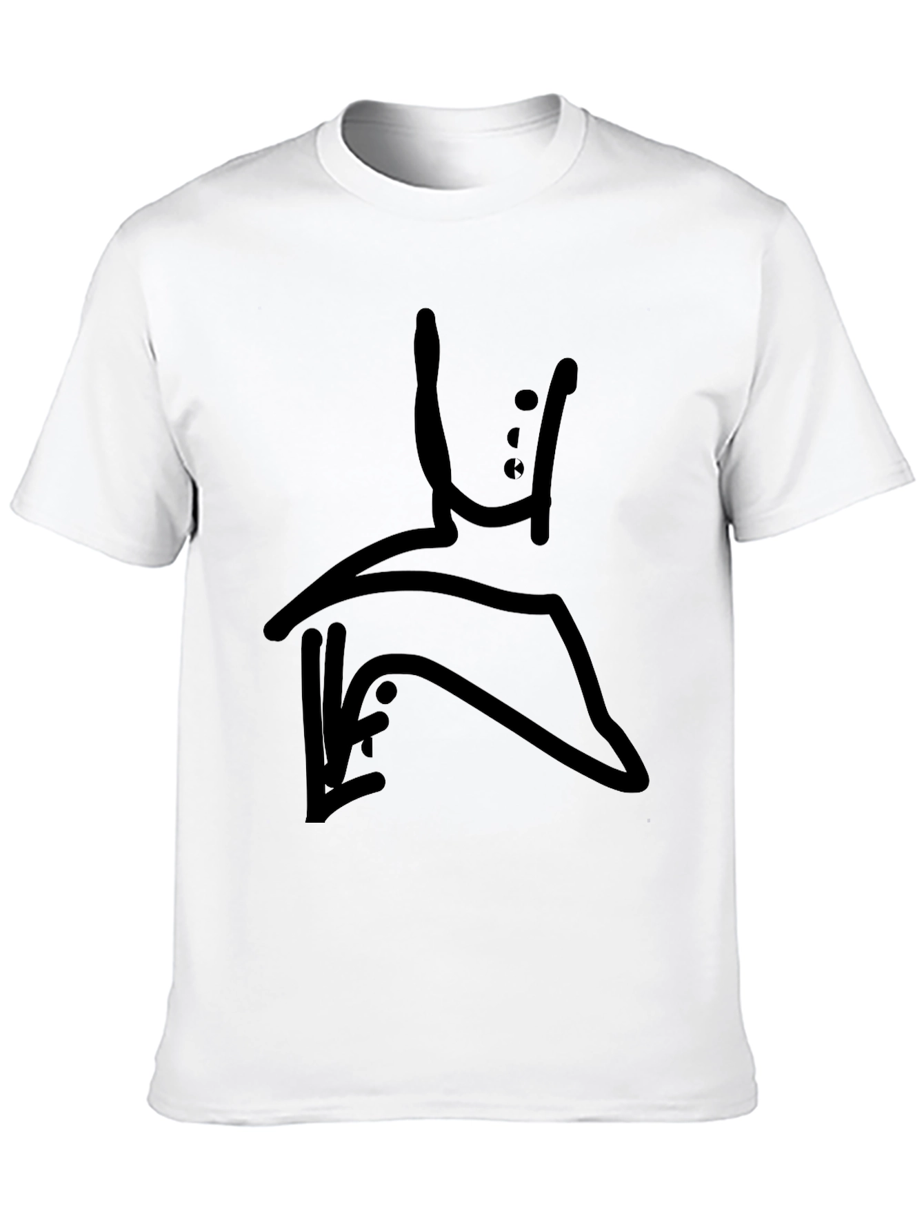 Modern Abstract Graphic Print Black T-Shirt