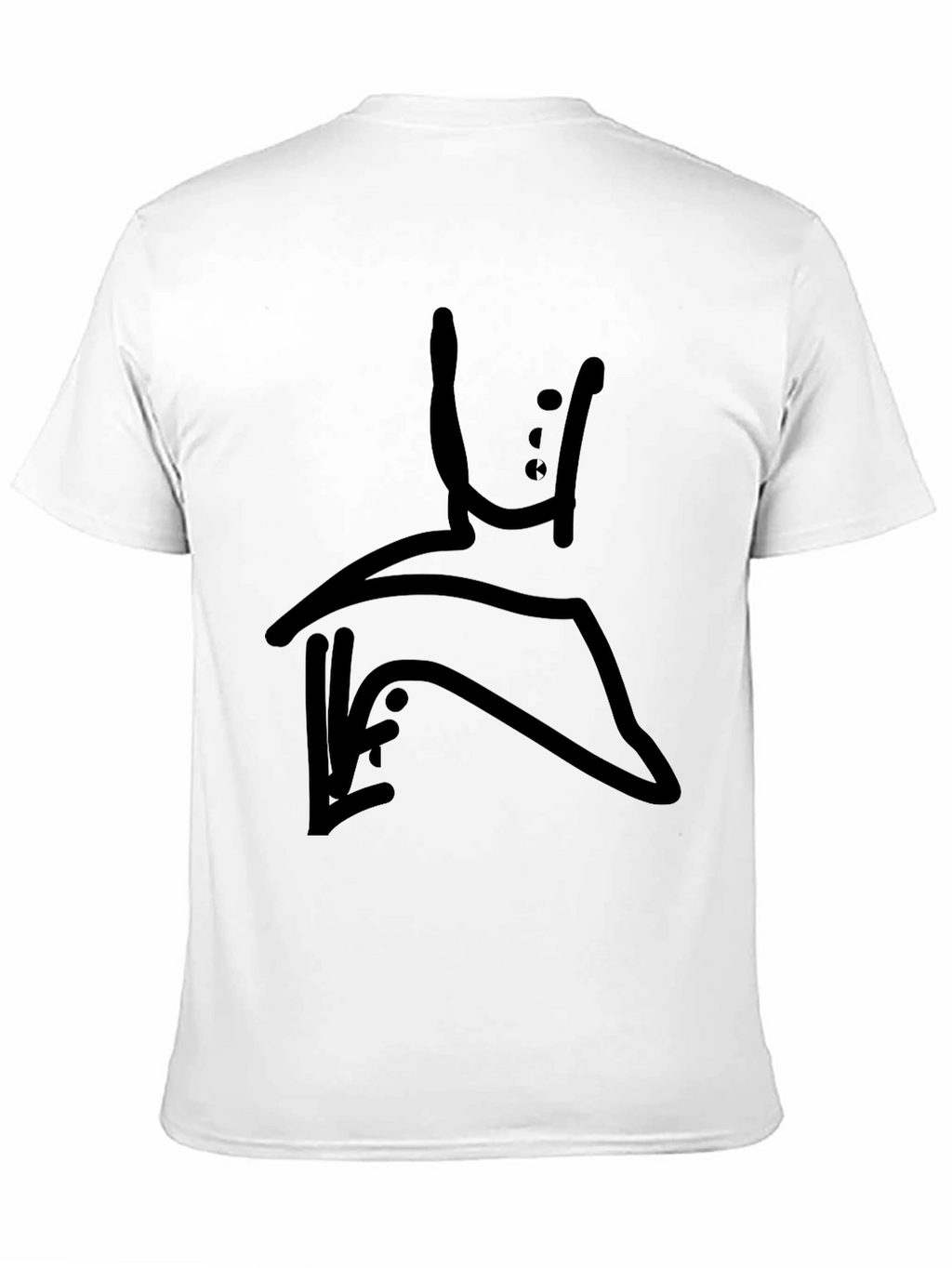 Modern Abstract Graphic Print Black T-Shirt