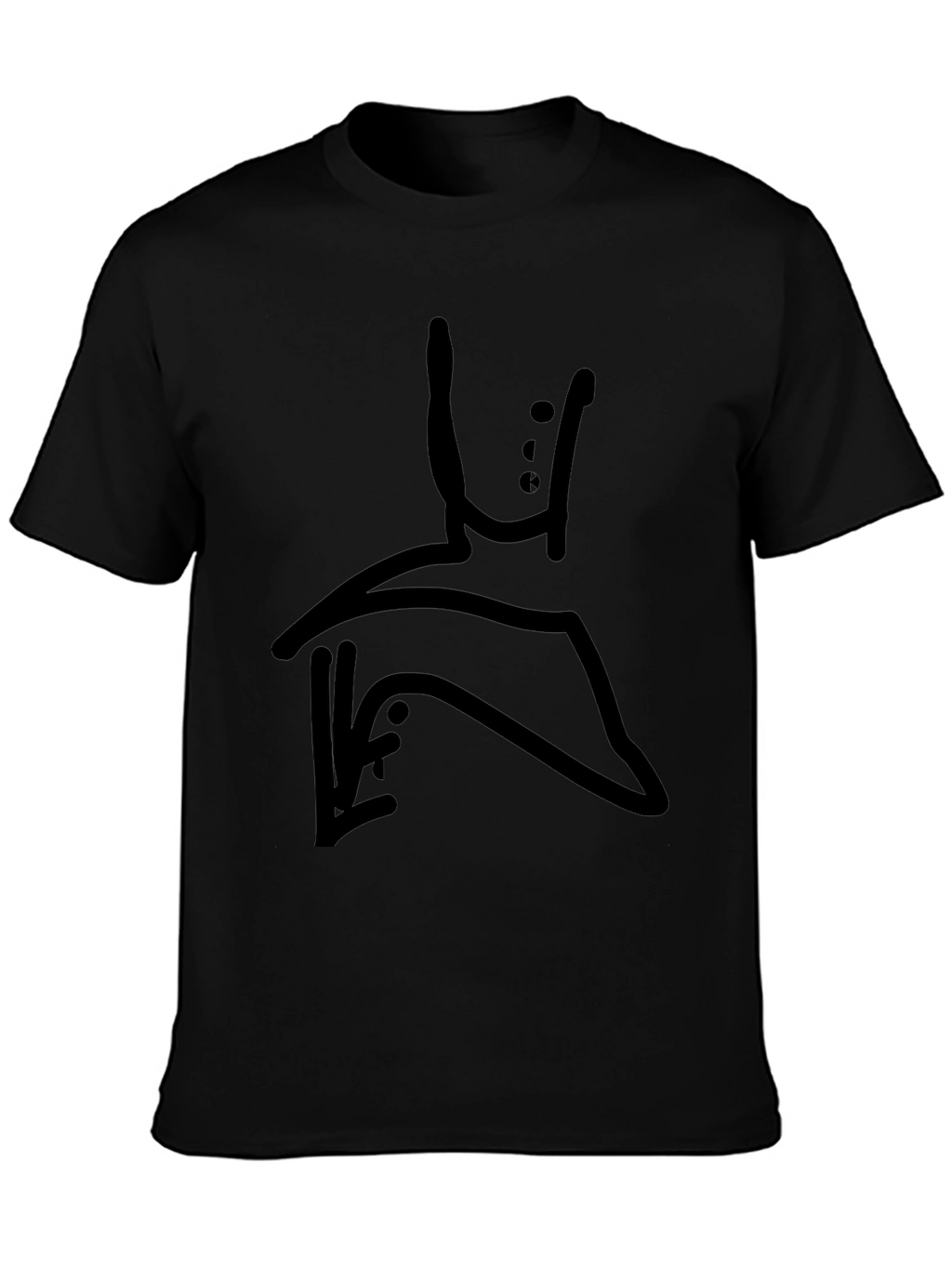 Modern Abstract Graphic Print Black T-Shirt