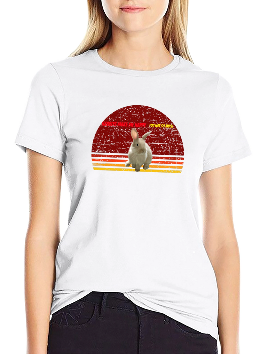 Rabbits Make Me Happy Graphic T-Shirt