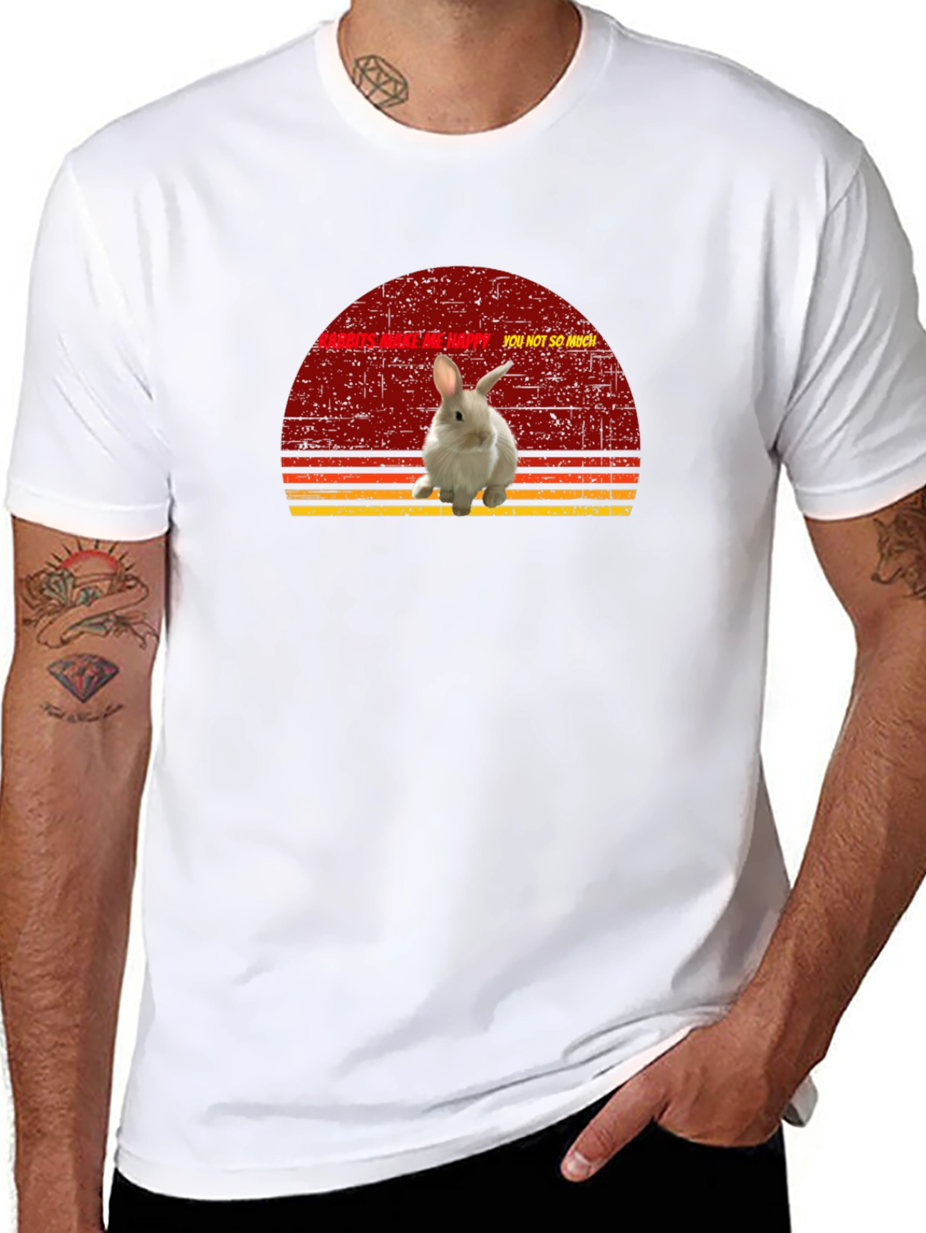Rabbits Make Me Happy Graphic T-Shirt