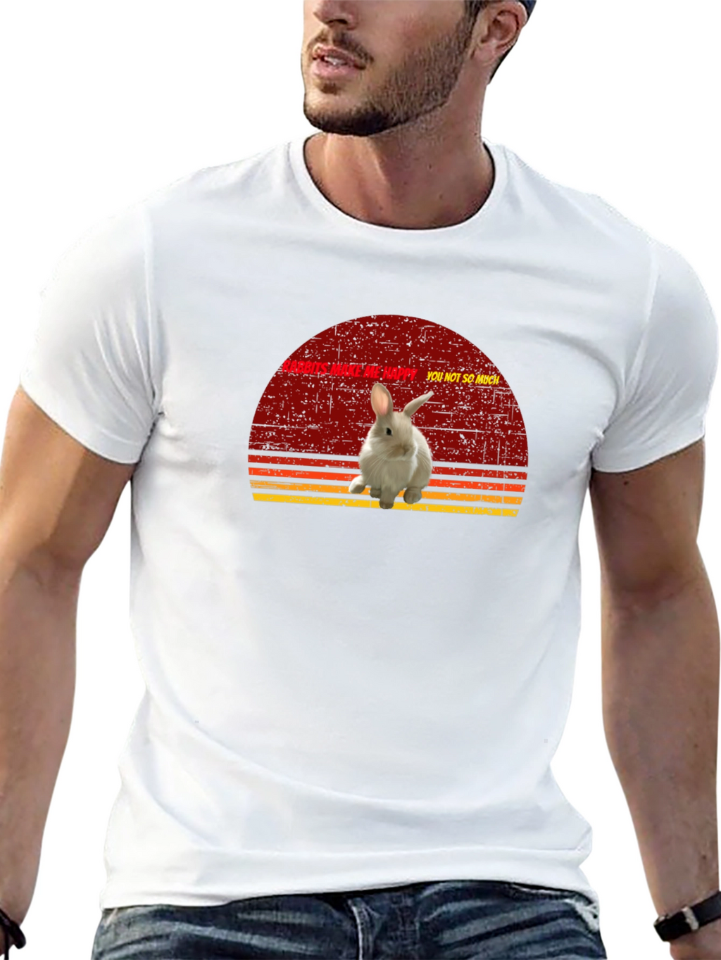 Rabbits Make Me Happy Graphic T-Shirt