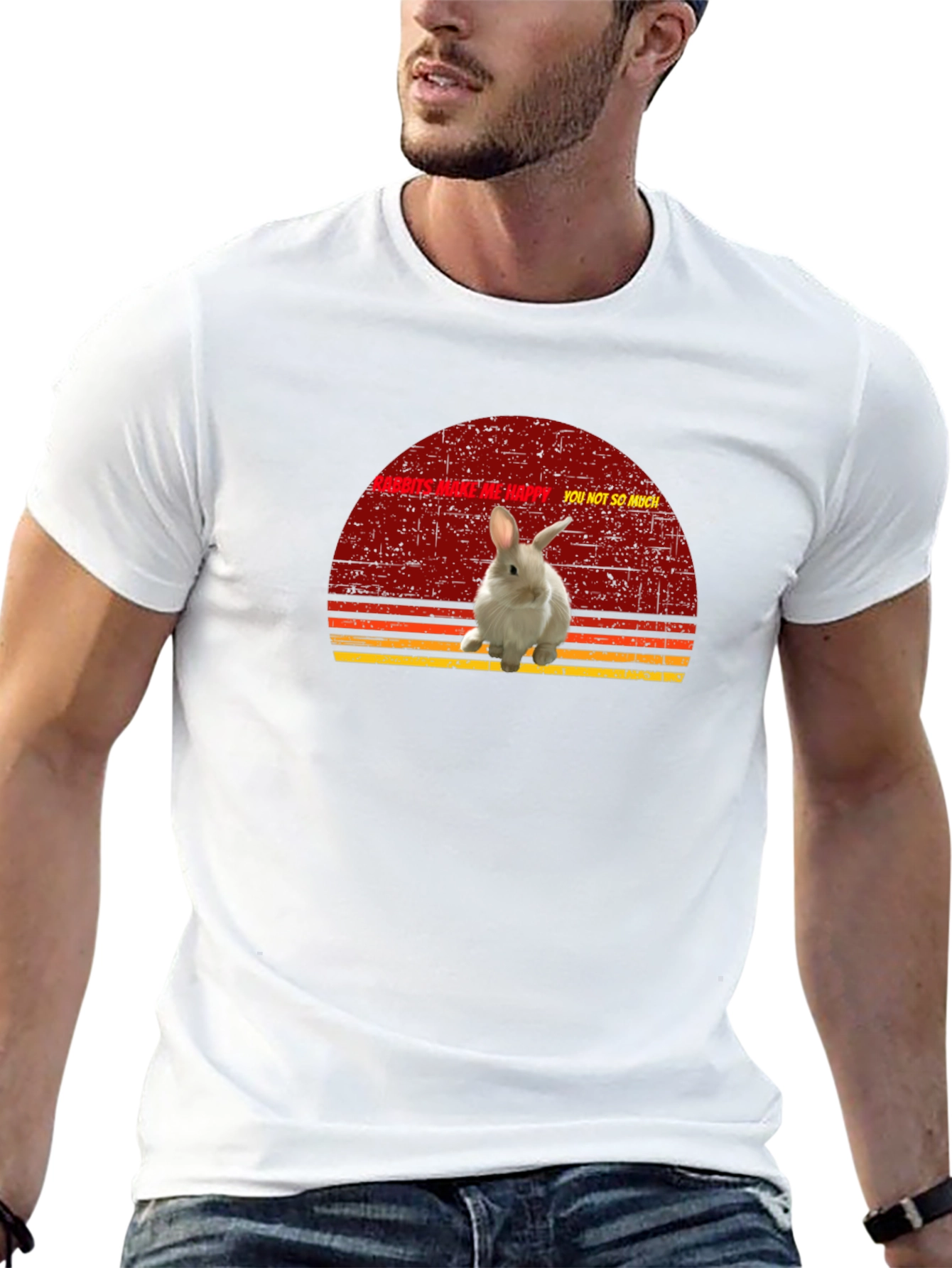 Rabbits Make Me Happy Graphic T-Shirt