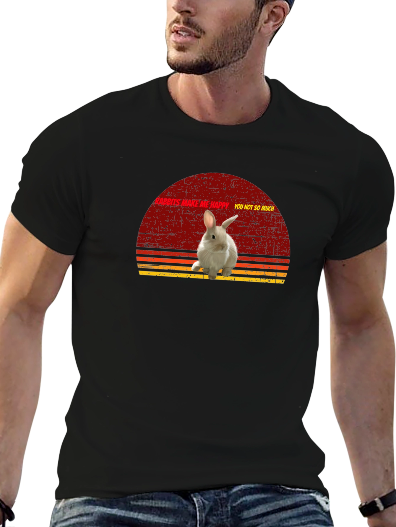 Rabbits Make Me Happy Graphic T-Shirt