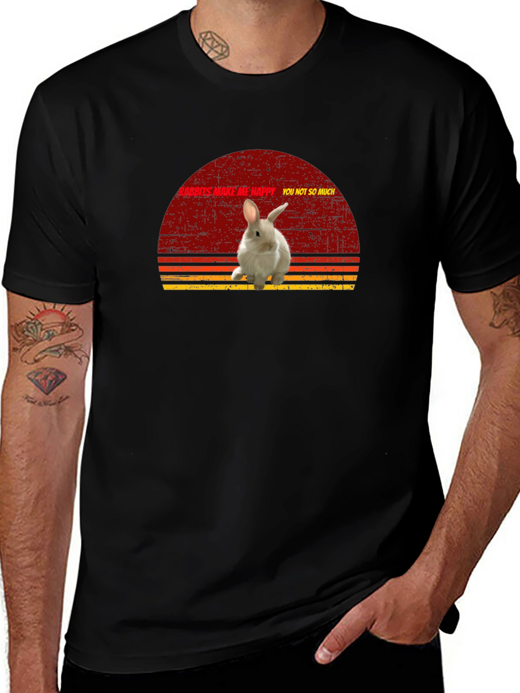 Rabbits Make Me Happy Graphic T-Shirt