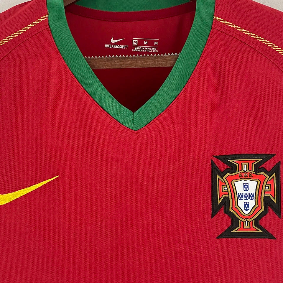2006 Portugal Home Retro Soccer Jersey Detail 1