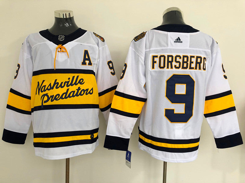 Men's Nashville Predators Filip Forsberg #9 White Breakaway Player Jerseys