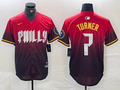 Men's Philadelphia Phillies Trea Turner #7 Red 2024 City Connect Limited Player Jerseys