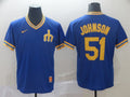Men's Seattle Mariners Randy Johnson #51 Blue Replica Baseball Jerseys