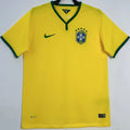 2014 Brazil Home Yellow Retro Soccer Jersey Front