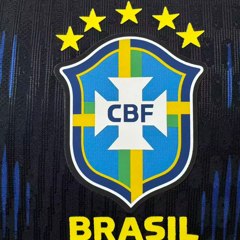 2026/27 Brazil Away Blue Player Version Soccer Jersey Detail 1