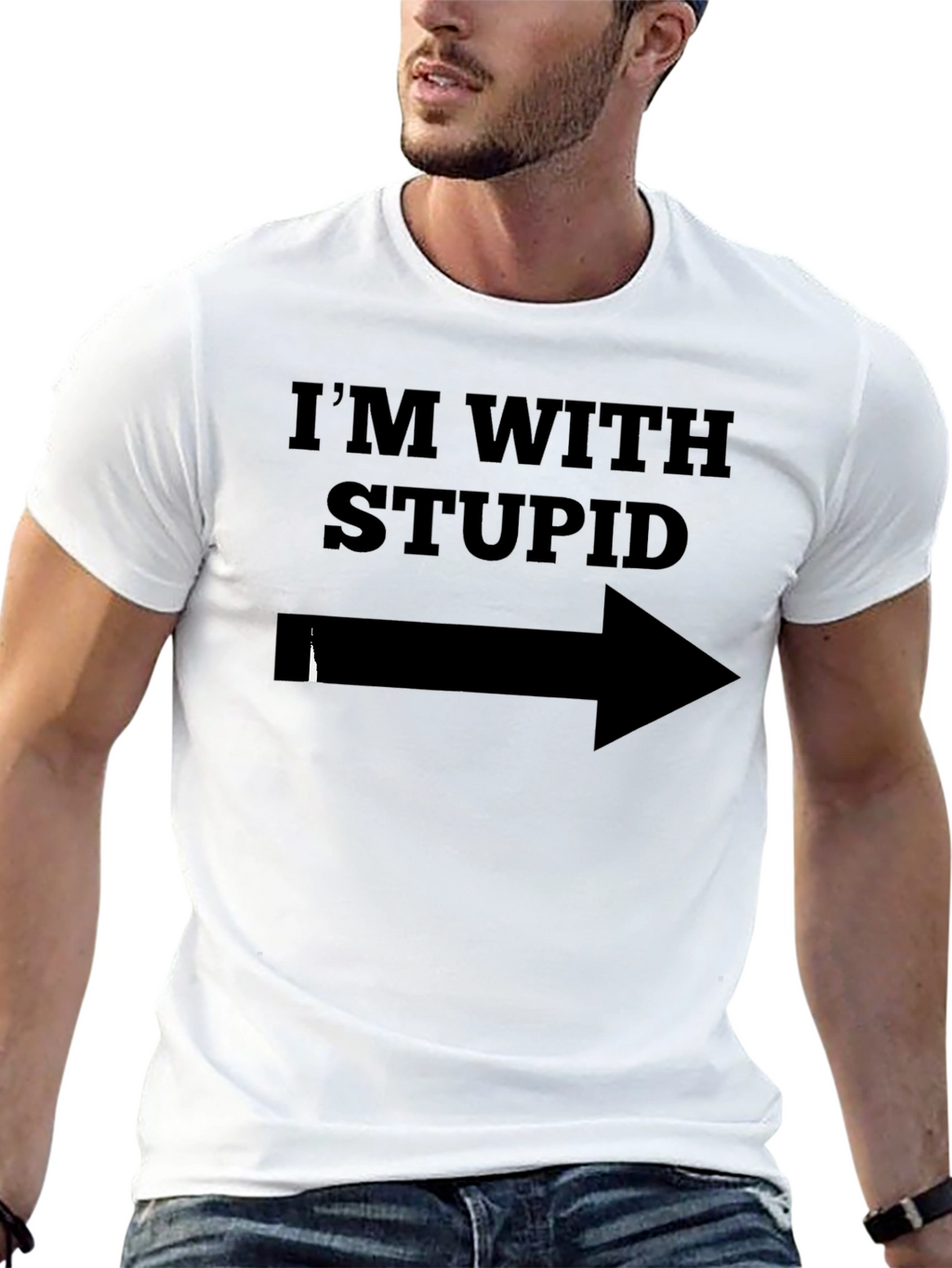 Im With Stupid T-Shirt - Humorous Novelty Tee
