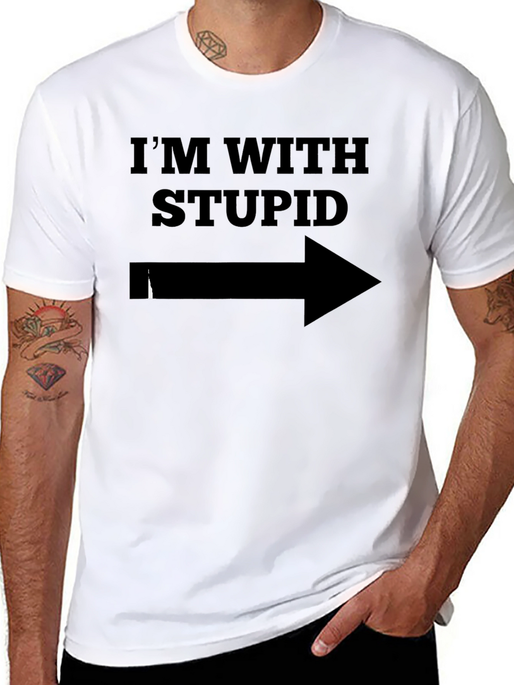 Im With Stupid T-Shirt - Humorous Novelty Tee