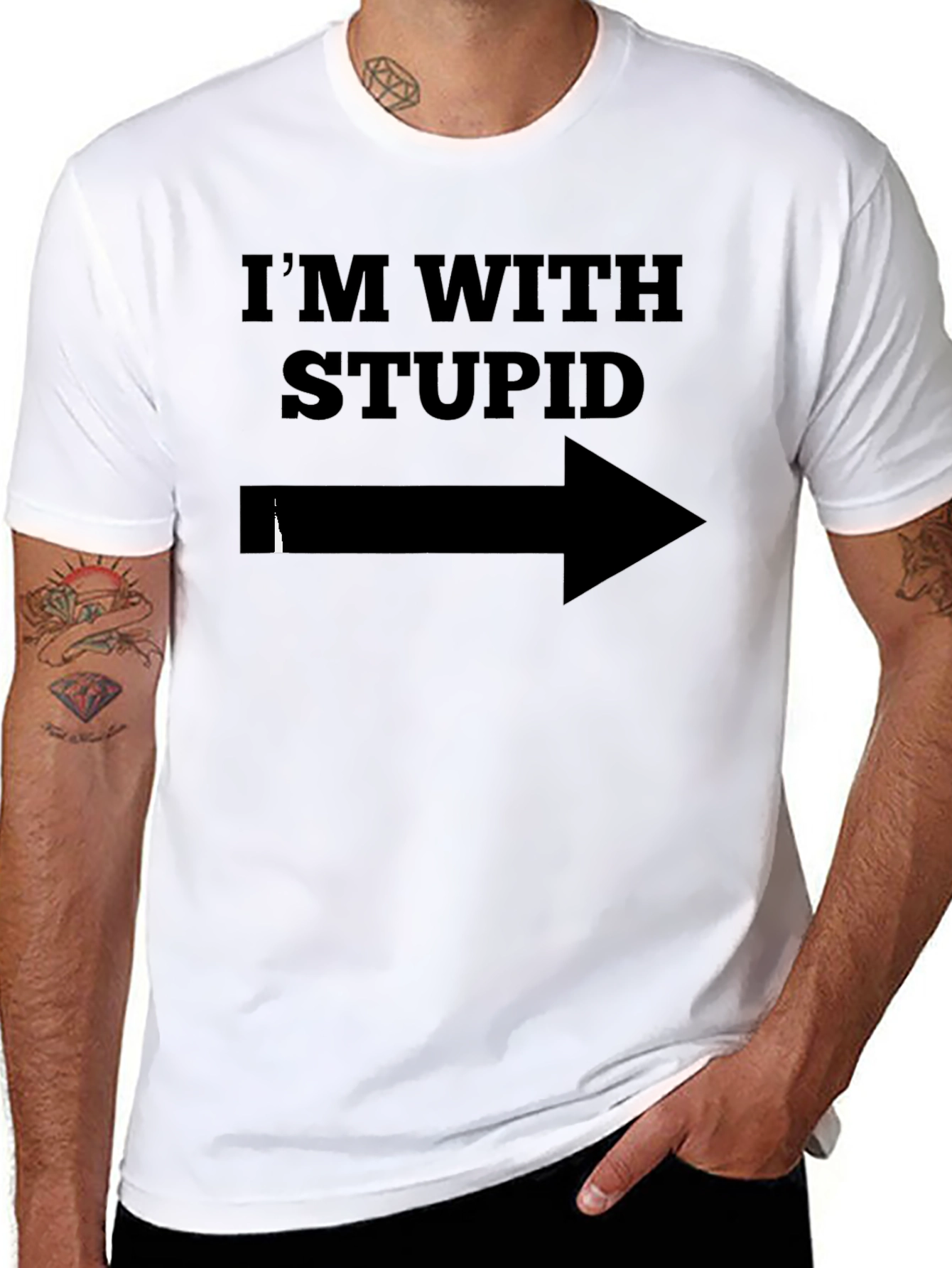 Im With Stupid T-Shirt - Humorous Novelty Tee