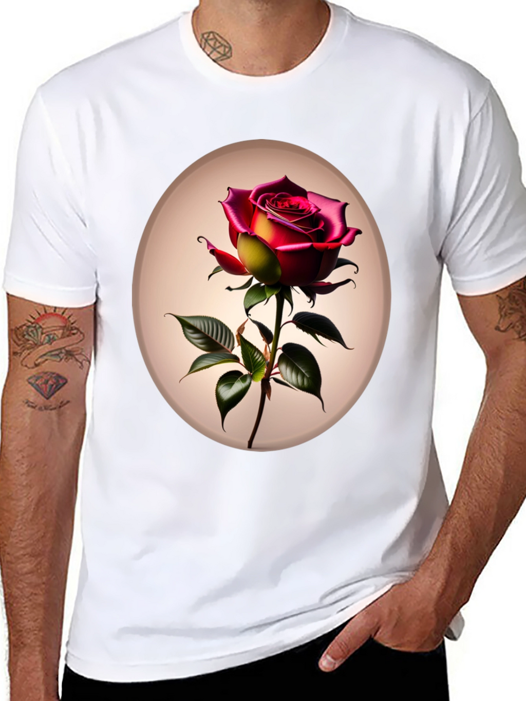 Rose Graphic Tee - Elegant Floral T-Shirt