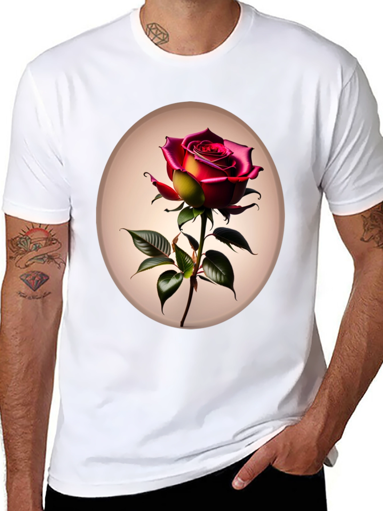 Rose Graphic Tee - Elegant Floral T-Shirt