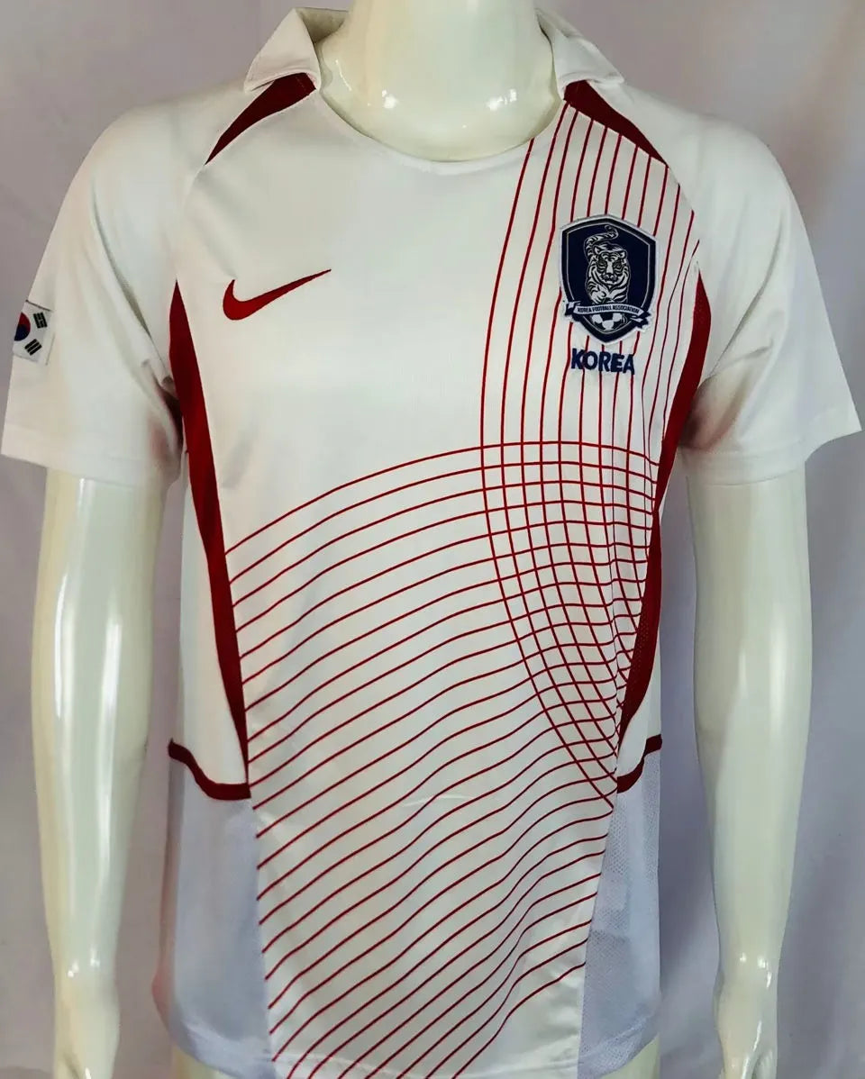 2002 South Korea Away White Retro Soccer Jersey Back