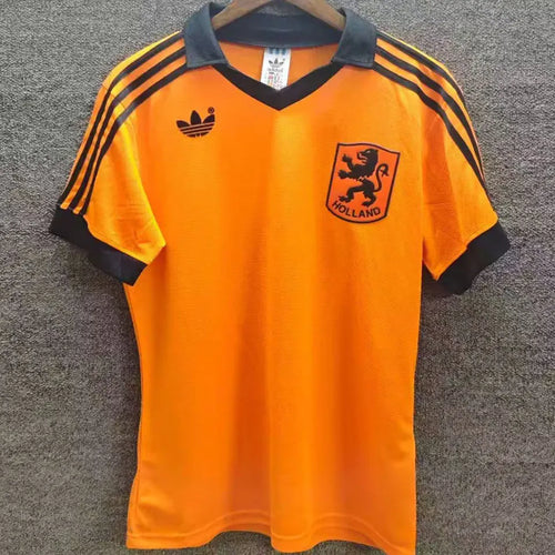 1980 NL Home Orange Retro Soccer Jersey Front