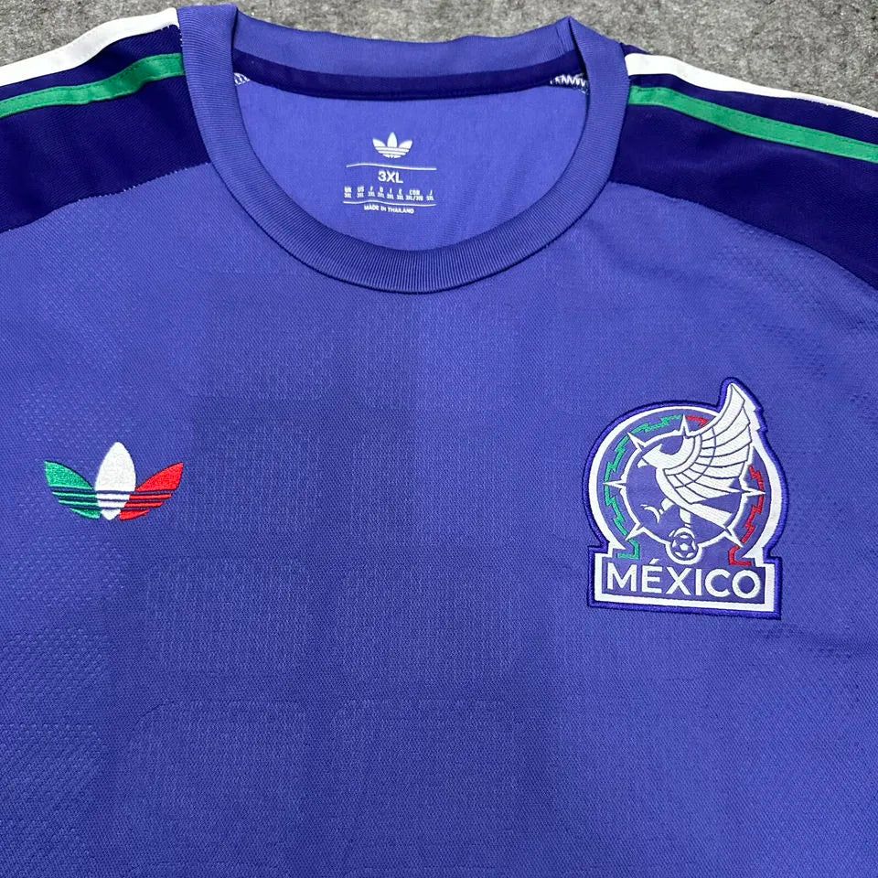 2026/27 Mexico Goalkeeper Blue Fans Soccer Jersey Detail 1