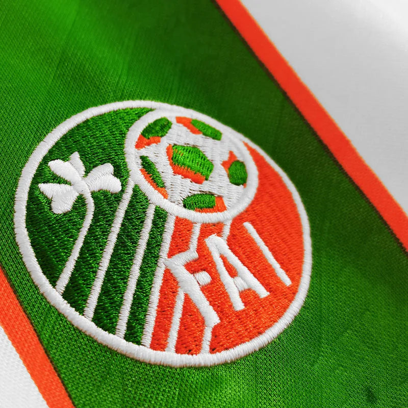 1994 Ireland Away White Retro Soccer Jersey Detail 3