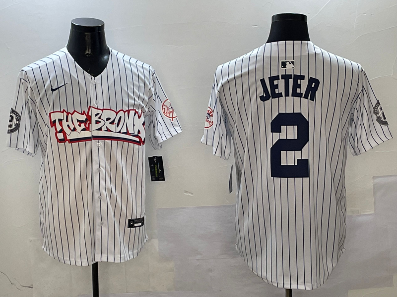 Men's New York Yankees Derek Jeter White Limited Player Jerseys