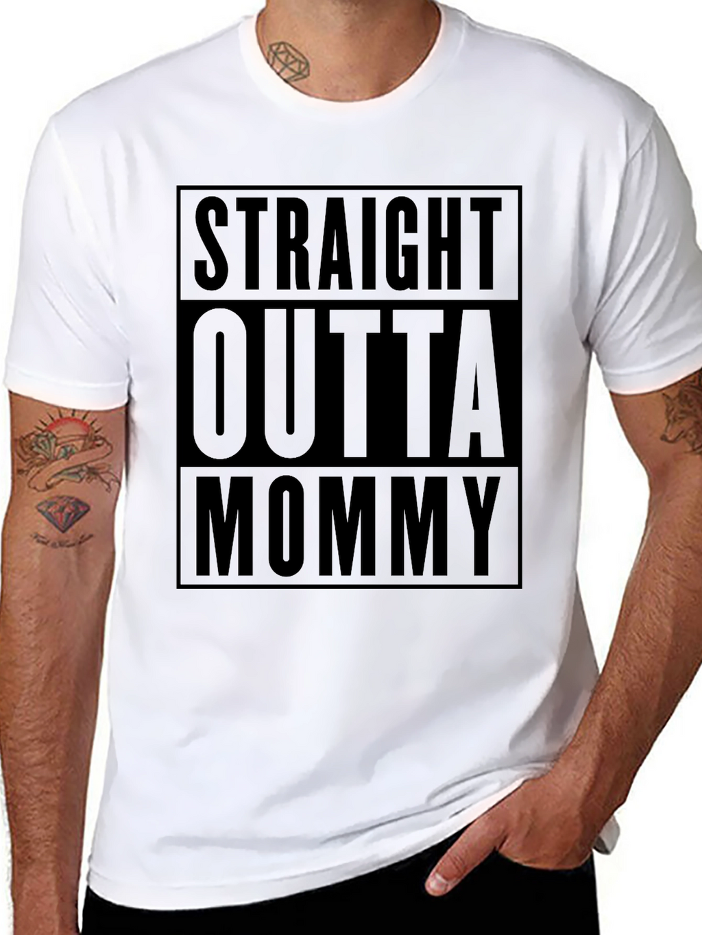 Straight Outta Mommy Black T-Shirt