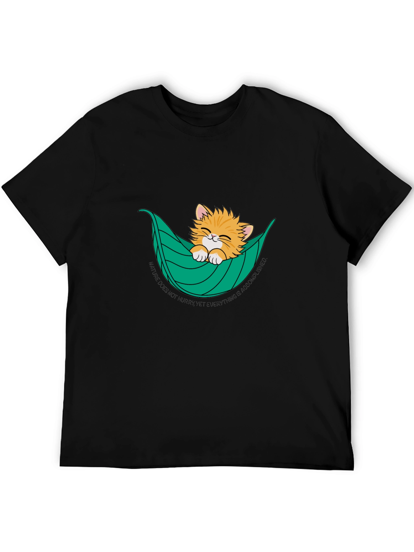 Cat in Hammock T-Shirt - Nature Does Not Hurry Tee
