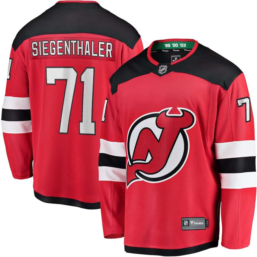 Men's New Jerseys Devils Jonas Siegenthaler #71 Red Player Game Jerseys