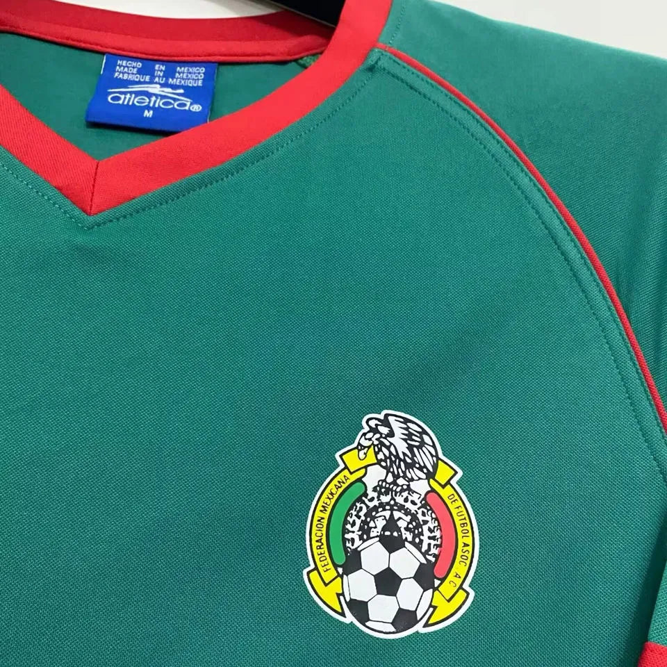 2002 Mexico Home Green Retro Soccer Jersey Detail 1