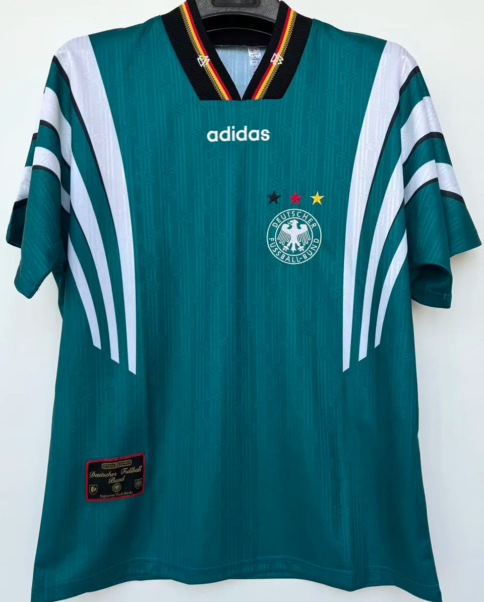 1996/97 Germany Away Green Retro Soccer Jersey Front