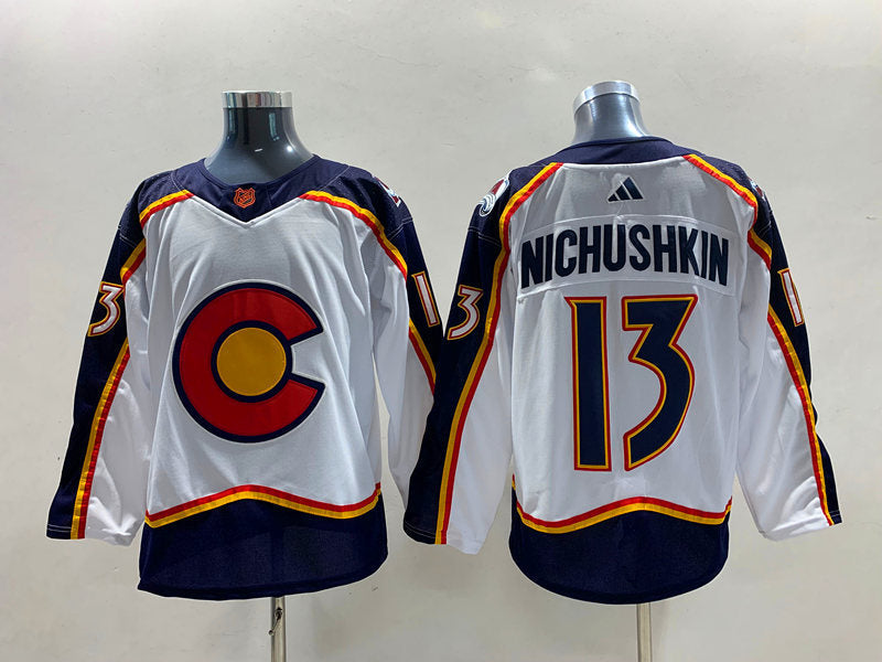 Men's Colorado Avalanche Valeri Nichushkin #13 White Breakaway Player Jerseys