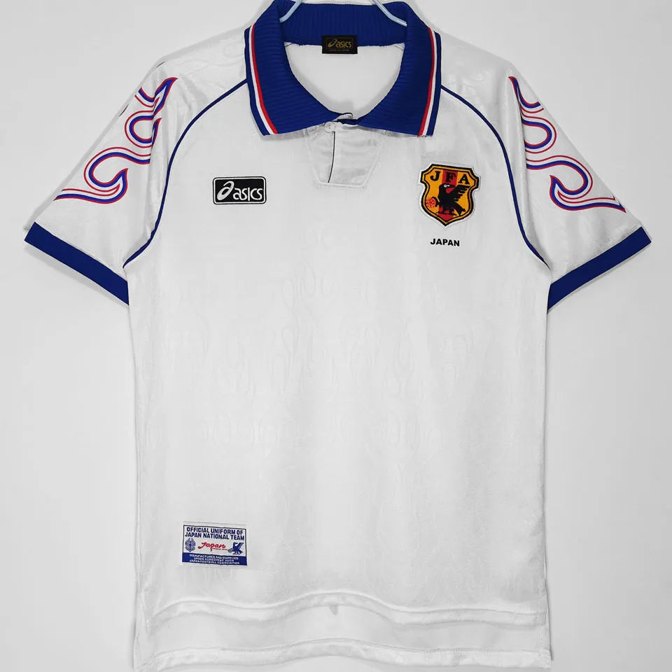 1998 Japan Away White Retro Soccer Jersey Front