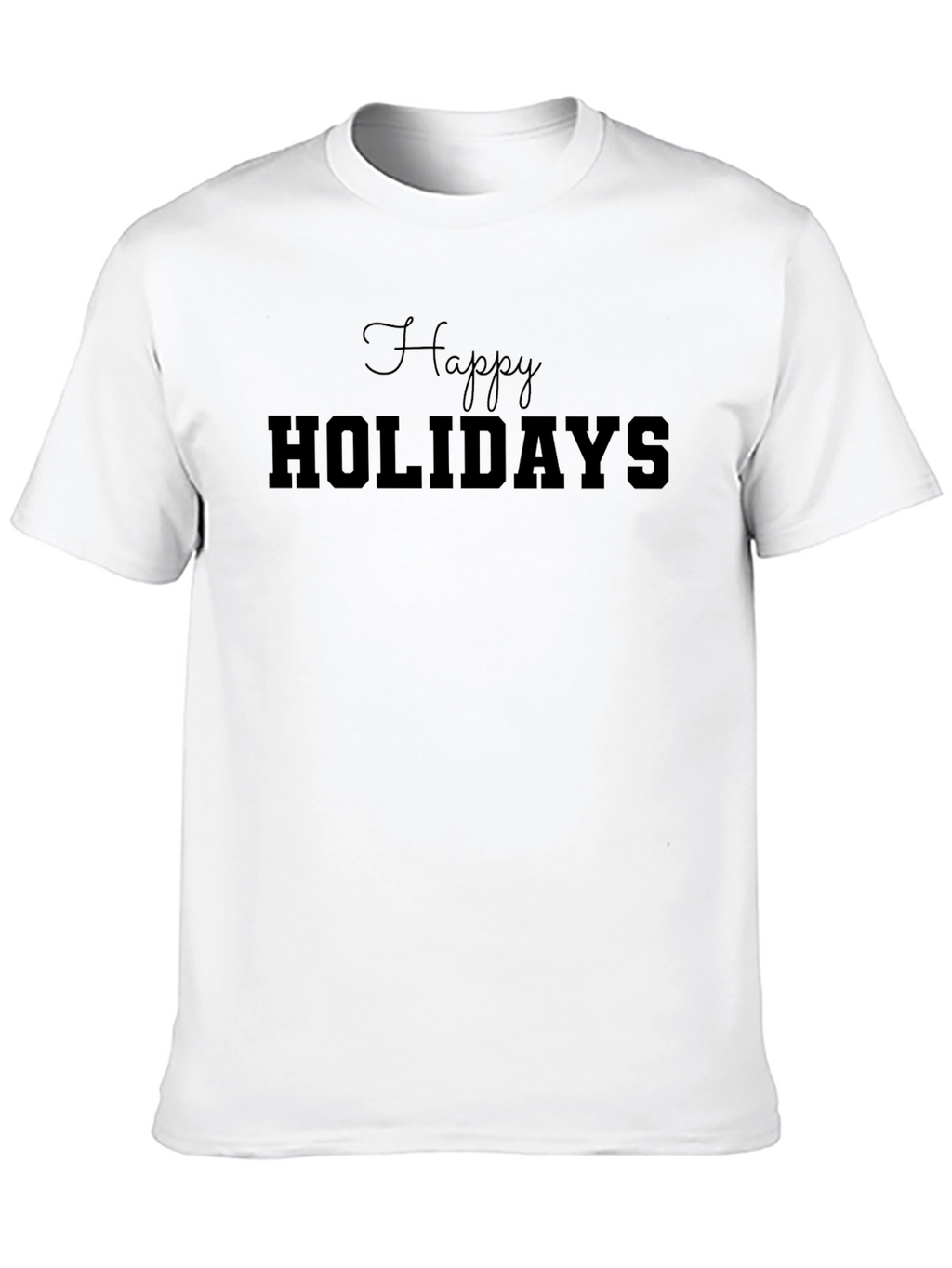 Happy Holidays Black Tee