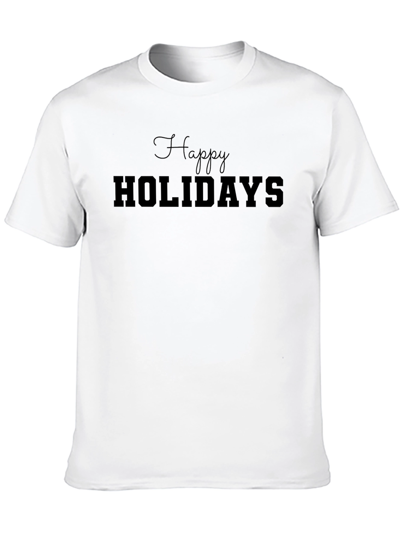 Happy Holidays Black Tee