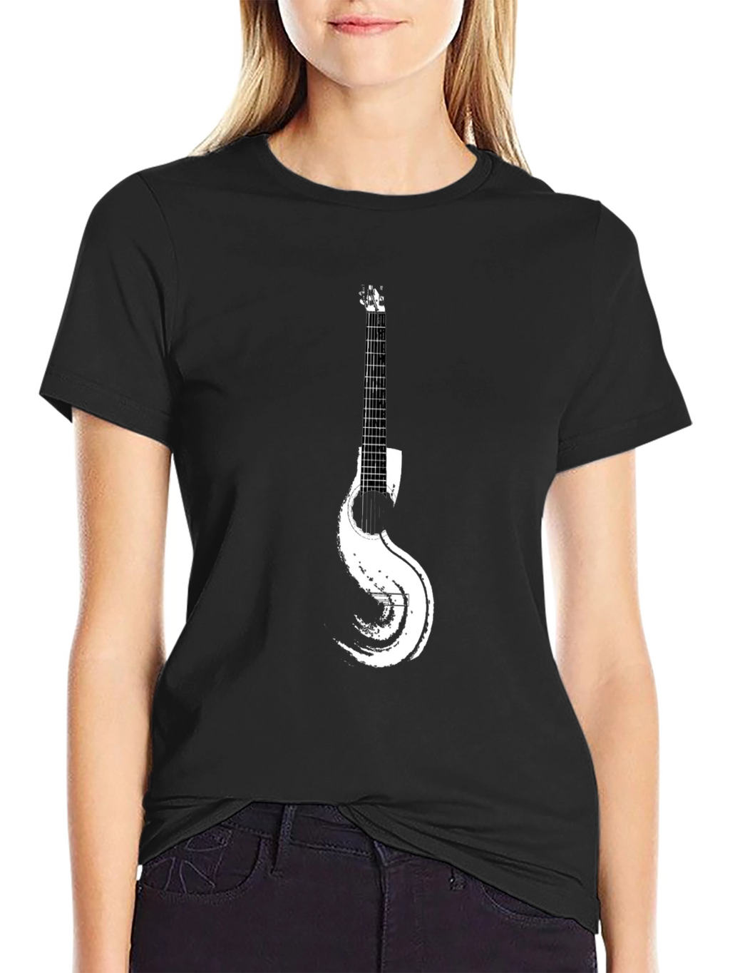 Guitar Graphic Black T-Shirt for Music Lovers